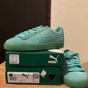 Puma Suede Classic Teal Athletic Shoes Unisex Mens 6 or 7.5 Women’s